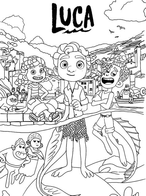 Characters From Luca 1 Coloring Page Free Printable Coloring Pages