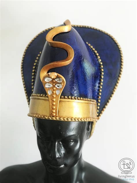 Alte ägyptische Khepresh Krone Pharao Blue War Crown Etsyde