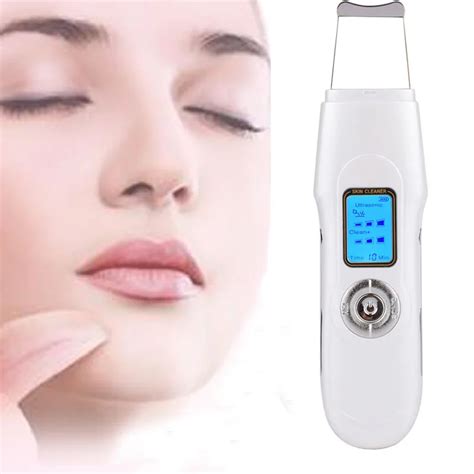 ultrasonic facial cleaner skin scrubber pore cleansing device acne blackhead removal ems ion