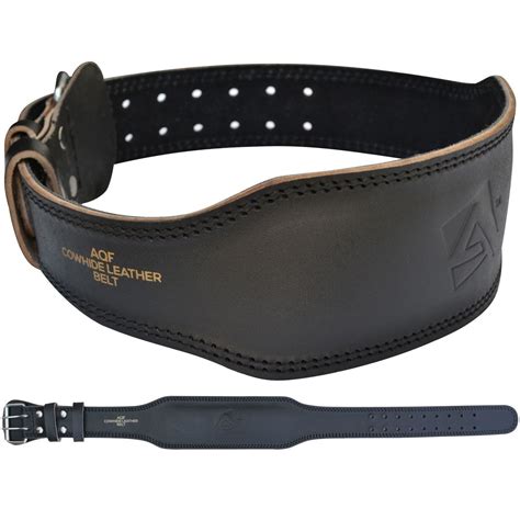 Aqf Weight Lifting Leather Belt 4 Cowhide Back Support Training