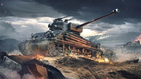 Download Wallpapers Wot Blitz Tiger In Urban Combat World Of Tanks On