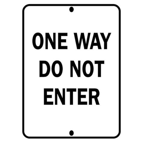 Brady 24 In X 18 In Aluminum One Way Do Not Enter Sign 94199 The