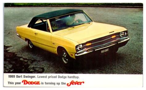 1969 Dodge Dart Swinger Hardtop Postcard 5c Ebay
