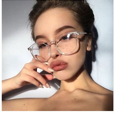 Cute Style Transparent Round Glasses Clear Frame Women Spectacle Myopia