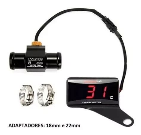 Medidor Temperatura Bloco Motor Moto Digital Adaptador Koso Frete grátis