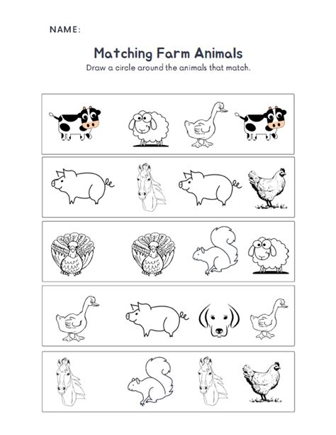 Farm Animals Worksheets Etsy