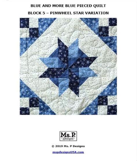 Pinwheel Star Pdf Pieced Quilt Block Pattern Etsy In Quilts