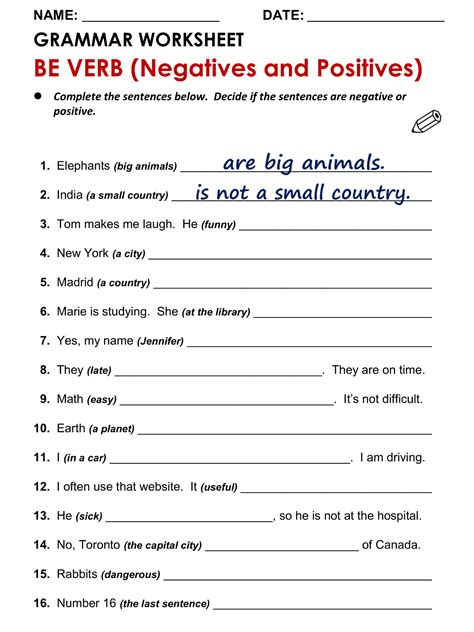 Grammar For 6th Graders Worksheet
