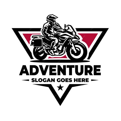 Premium Vector Adventure Touring Motorbike Emblem Logo Vector Isolated