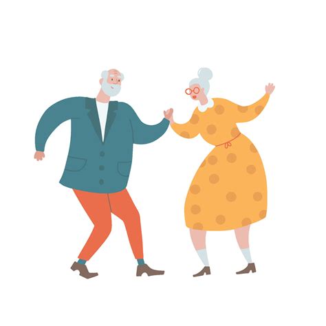 Old Couple Dancing Funny Dancing Dance Class For Elderly Isolated