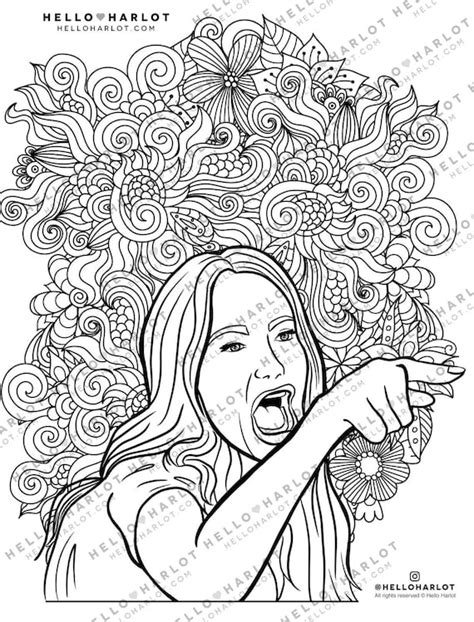 Printable Digital Coloring Page Adult Coloring Book Hand Etsy