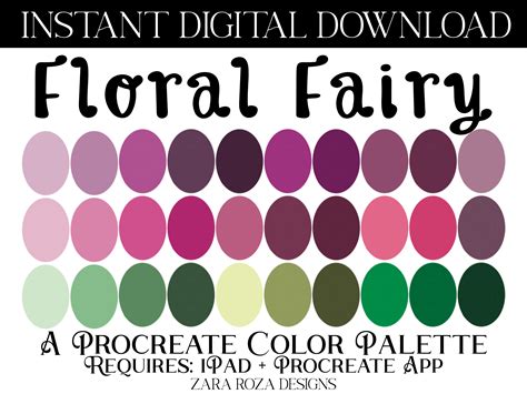 Floral Fairy Procreate Color Palette Graphic By ZaraRozaDesigns Creative Fabrica