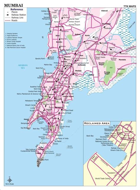 Mumbai Esquema De Mapa Esquema Del Mapa De Mumbai Maharashtra India