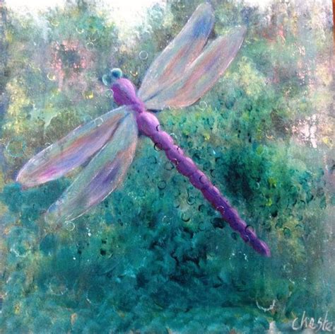 Acrylic Paintings Of Dragonflies Dragonfly Original Acrylic Painting