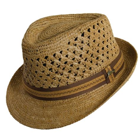 Tommy Bahama Crocheted Raffia Fedora Hat Hats For Men Mens Summer