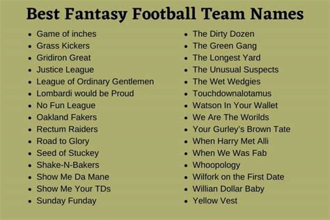 Of The Best Funny Fantasy Football Team Names For Fpl Hot Sex Picture