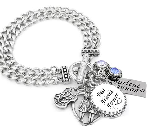 Best Friends Charm Bracelet Personalized Jewelry Ts For Etsy