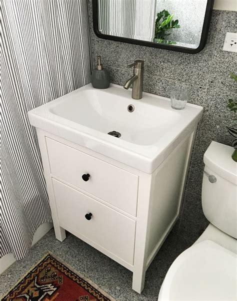 If your vanity is a floating (no legs). ikea-hemnes-vanity.JPG | Ikea bathroom vanity, Ikea ...