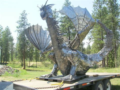 Flaming Dragon Steel Sculpture By James T Douglas