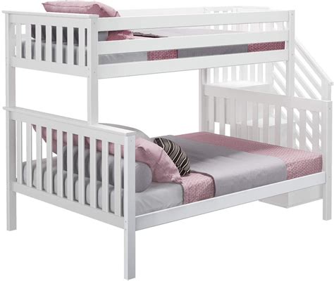 Max And Lily Twin Over Full Bunk Bed With Staircase Solid Wood