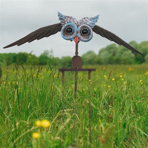 Garden Furniture Rocking Balancing Flying Owl Metal Garden Wind