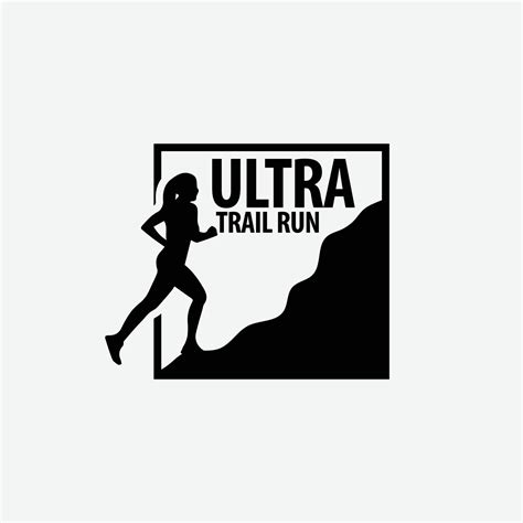 Ultra Trail Running Logo Vector Illustration On White Background