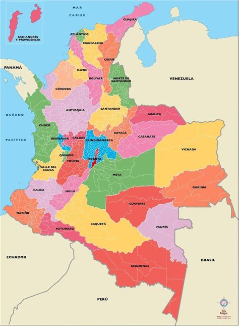 Regiones Naturales Mapa De Colombia Mapas Enseñanza De La Geografía