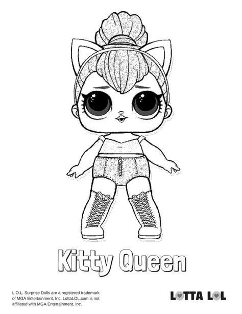 Kitty Queen Coloring Page Lotta LOL | Coloring pages, Lol dolls, Cool