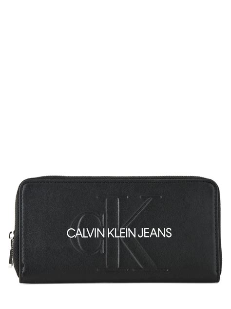 85% de polyuréthane, 15% de chlorure de polyvinyleo dimensions: Portefeuille Calvin Klein Jeans K60K605547 black en vente ...