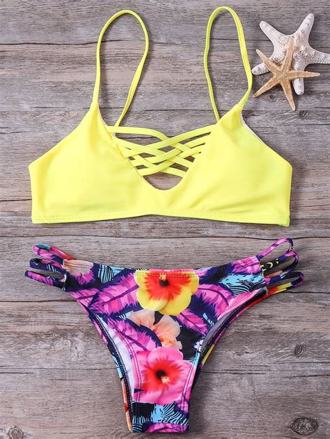 cami floral yellow bikini set bikinis bikini set swimwear my xxx hot girl