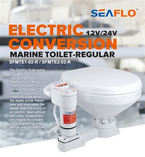 Seaflo Regular Size Electric Marine Toilet Conversion Kit Pump For Boat