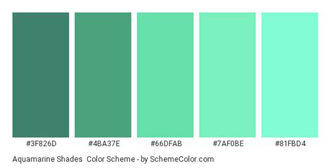 Aquamarine Shades Color Scheme Green