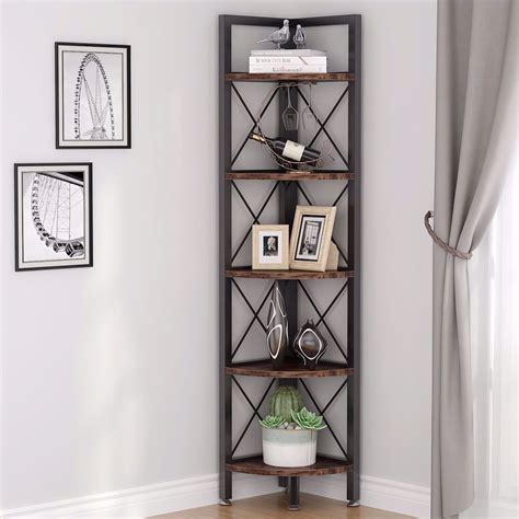 Especially in places like the kitchen or. Tribesigns 5 Tier Corner Shelf, Rustic Corner Bookshelf ...
