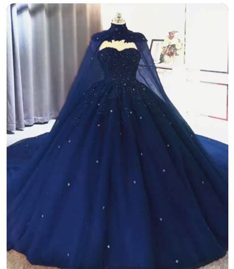 Hot Lace Ball Gown Navy Blue Dresses For Quinceanera With Cape