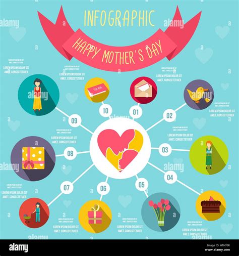 mother day infographic elements flat style stock vector image and art alamy