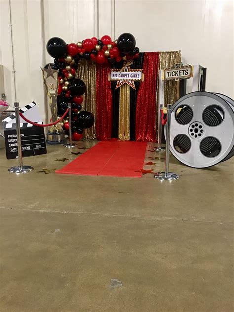 Red Carpet Event Photo Booth Hollywood Theme Party Decorations Red