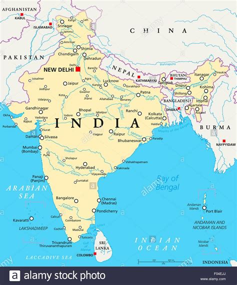 Nye India Kart India Kartet Nye Sør Asia Asia