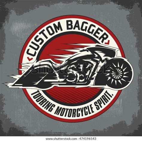 Bagger Custom Motorcycle Circular Badge Vector Stock Vector Royalty