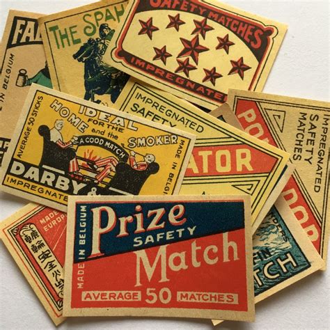12 Pcs 1950s Matchbox Labels Images Vintage Matchbox Etsy Australia