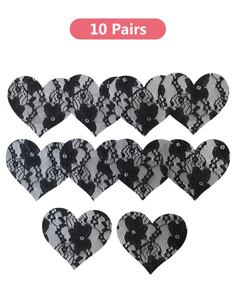 Sexy Black Lace Heart Shaped Nipple Cover Ohyeah