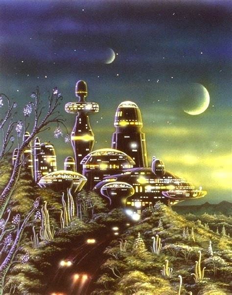 Colony On A Foreign Planet Spacecolony 70s Sci Fi Art Retro
