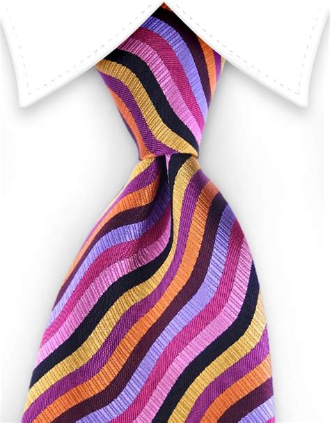 Wavey Striped Necktie Mens Silk Ties Ties Mens Fashion Neck Tie