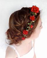 Red Flower Hair Accessories Photos