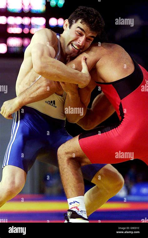Sydney 2000 Olympics Wrestling Wrestlers Grapple With Eachother Stock
