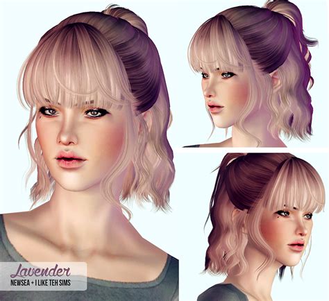 Newsea Lavender Cheveux Sims Cheveux Rose Cheveux Femme Coiffure