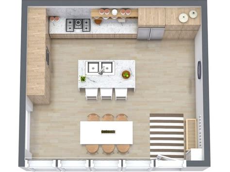 Kitchen Layout Ideas Roomsketcher 3d Floor Plan Of Kitchen Layout