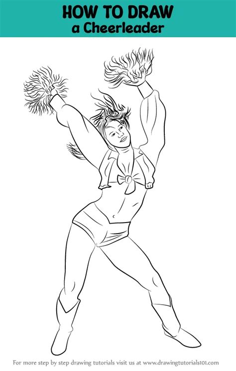 How To Draw A Cheerleader Girls Step By Step