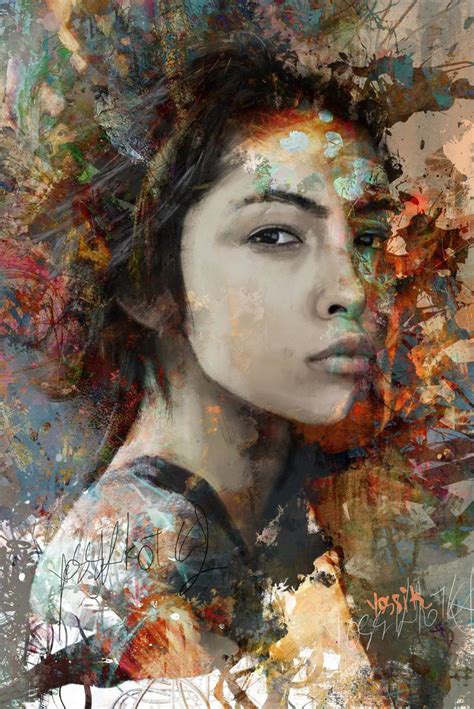 Strong Look 2019 Acrylic Painting By Yossi Kotler Portrait Art
