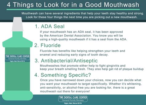 4 things to look for in a good mouthwash the dental care center