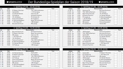 Im spielplan sehen sie alle wichtigen termine und ergebnisse und am ende des textes auch alle aktuellen tabellenstände. Bundesliga-Spielplan als PDF: Hier kostenlos zum Download ...